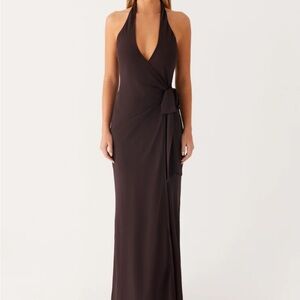 Peppermayo So Chic Maxi Dress- Chocolate Brown